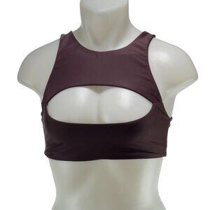 MIKOH Women's Bikini Top Bra Marrakesh Nylon Open Chest Open Back Size L